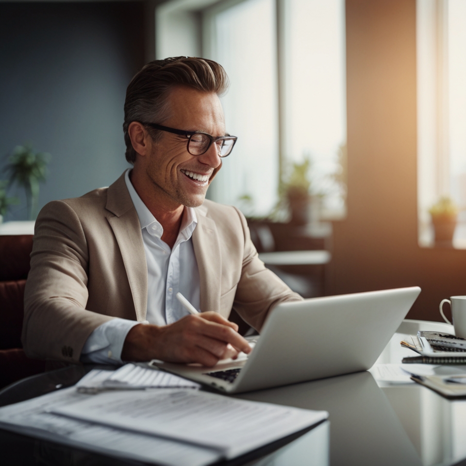 man with laptop